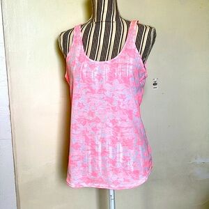 PINK hibiscus graphic print tank - metallic pink rainbow new with tags perfect